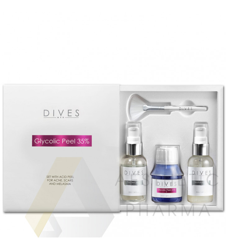DIVES med. - Glycolic Peel Zestaw peelingujący glikolowy 35% - 50ml
