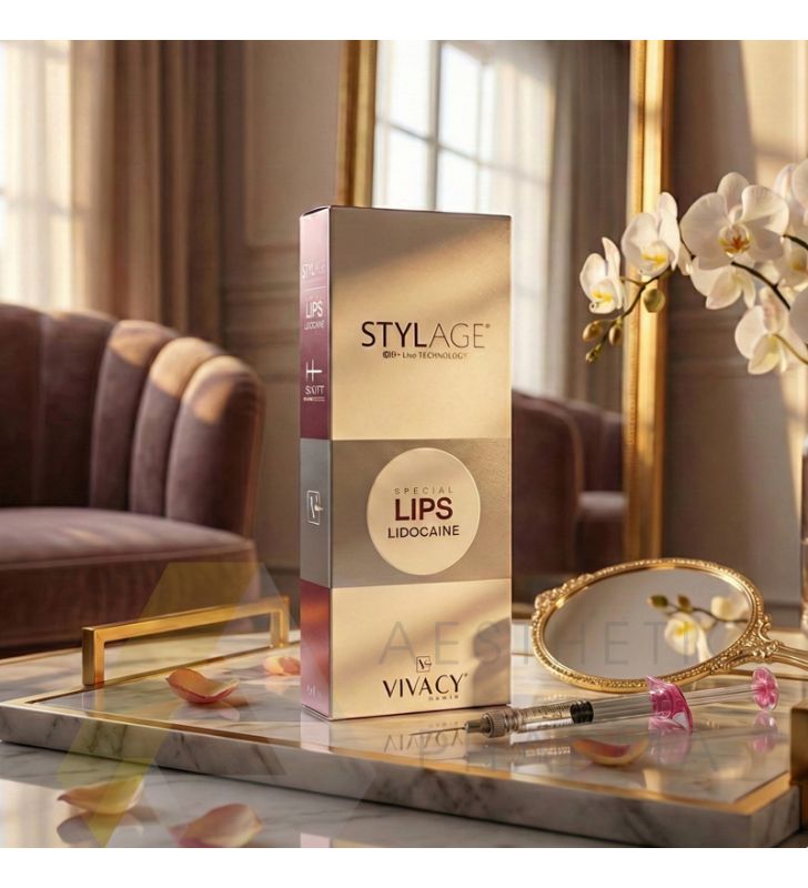 Opakowanie i strzykawka StylAge Special Lips Lidocaine. Usieciowany kwas hialuronowy do powiększania ust.