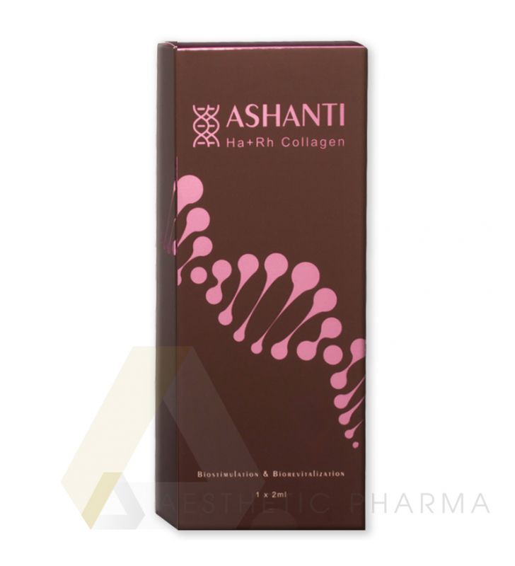 Ashanti Ha+Rh Collagen 1x2ml fecskendő és csomagolás. Rekombináns kollagén esztétikai medicina.